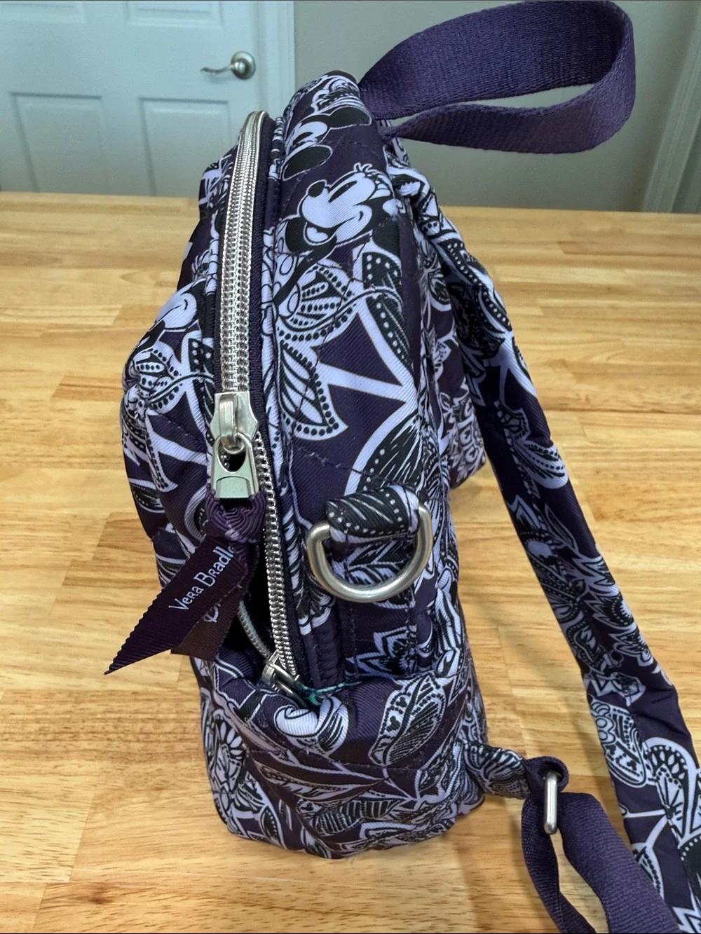Disney Vera Bradley Mickey and Minnie Flirty Floral Quilted Mini Backpack -
